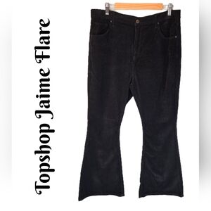 Topshop Jaime Flare Women Corduroy Pants Sz 36x30 Boho Casual Comfort